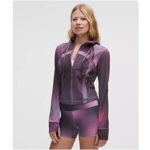 NWT Lululemon Define Cropped Hooded Jacket Mesh Aurora Haze Purple Multi Size 6